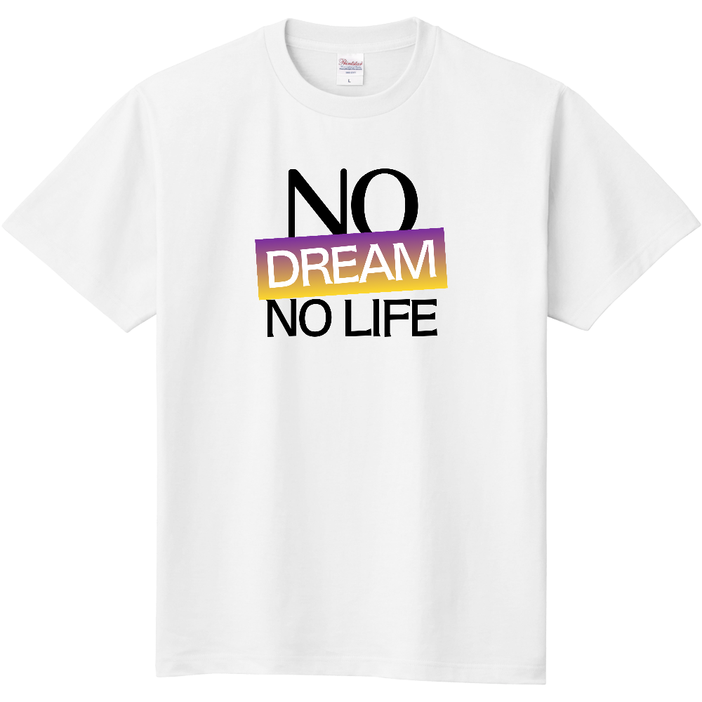 【NO DREAM NO LIFE】COLOR BLOCK MESSAGE T-SHIRT / ソリッド・タイポグラフィTシャツ