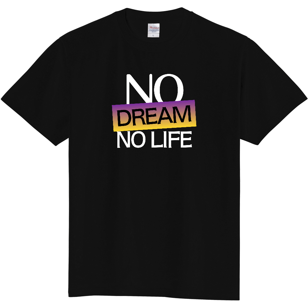 【NO DREAM NO LIFE】COLOR BLOCK MESSAGE T-SHIRT / ソリッド・タイポグラフィTシャツ