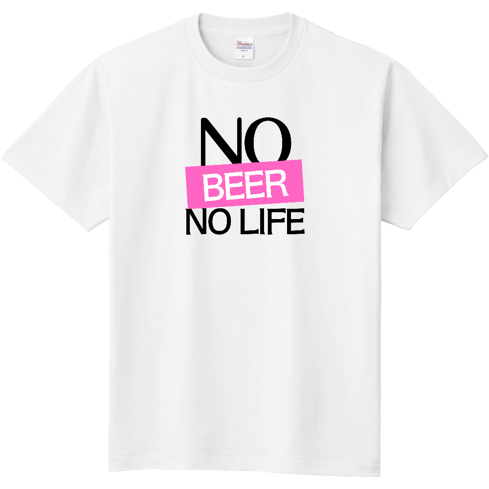 【NO BEER NO LIFE】COLOR BLOCK MESSAGE T-SHIRT / ソリッド・タイポグラフィTシャツ