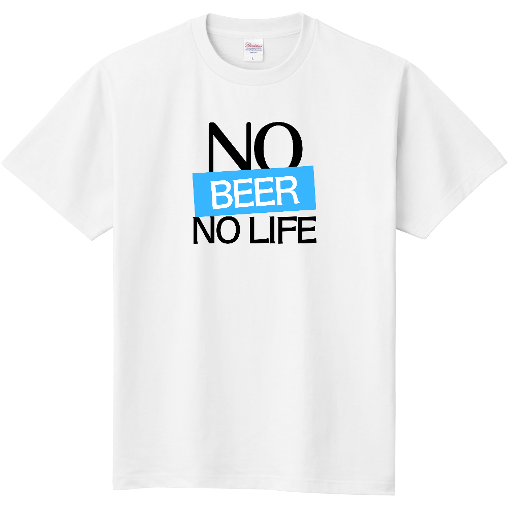 【NO BEER NO LIFE】COLOR BLOCK MESSAGE T-SHIRT / ソリッド・タイポグラフィTシャツ