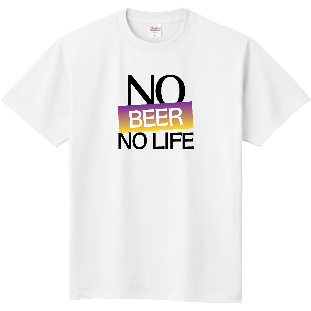 【NO BEER NO LIFE】COLOR BLOCK MESSAGE T-SHIRT / ソリッド・タイポグラフィTシャツ