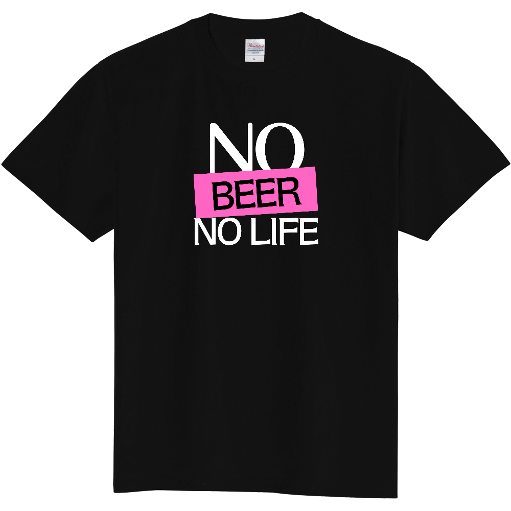 【NO BEER NO LIFE】COLOR BLOCK MESSAGE T-SHIRT / ソリッド・タイポグラフィTシャツ
