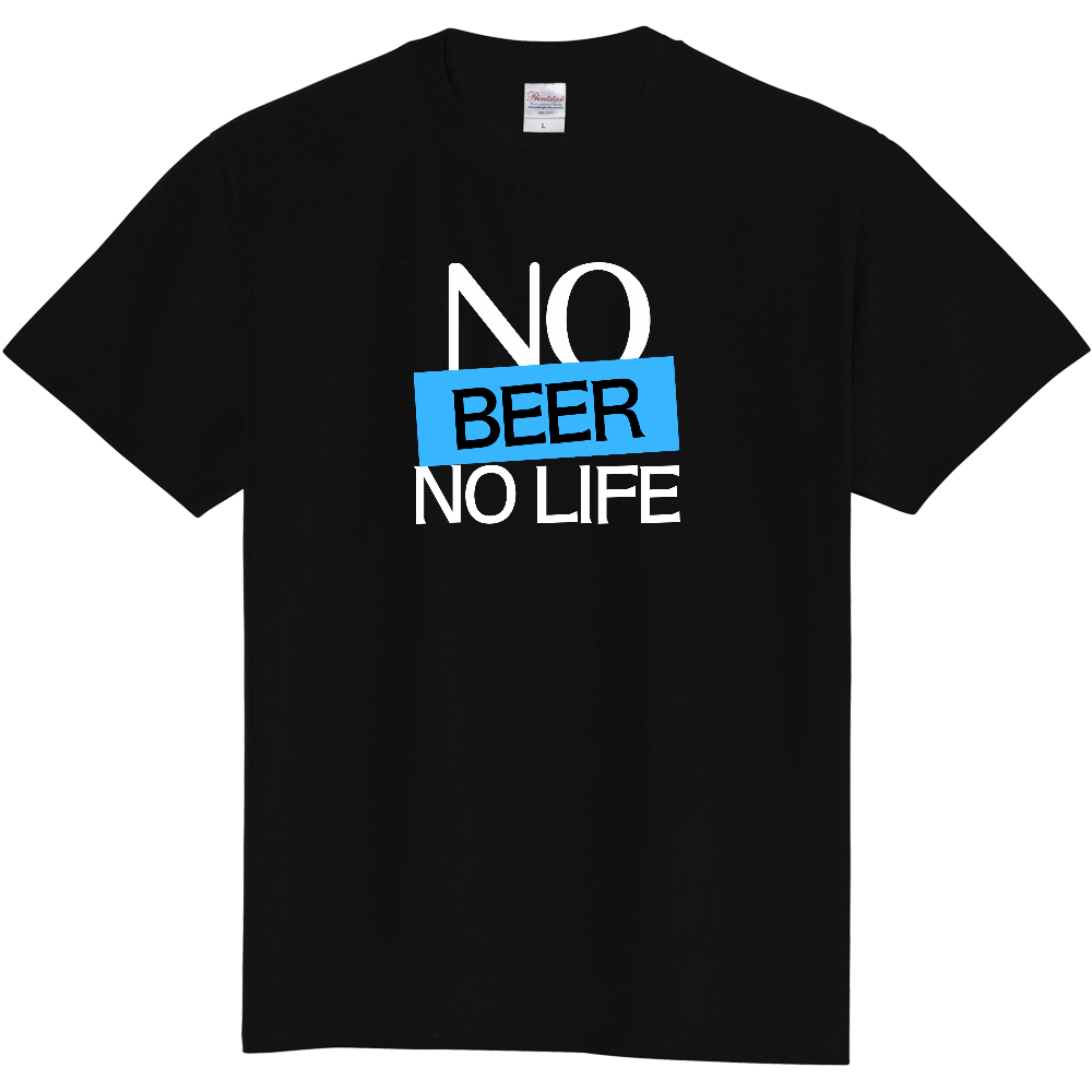 【NO BEER NO LIFE】COLOR BLOCK MESSAGE T-SHIRT / ソリッド・タイポグラフィTシャツ