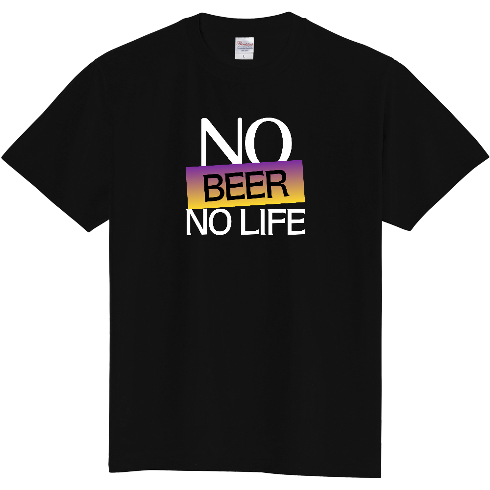 【NO BEER NO LIFE】COLOR BLOCK MESSAGE T-SHIRT / ソリッド・タイポグラフィTシャツ