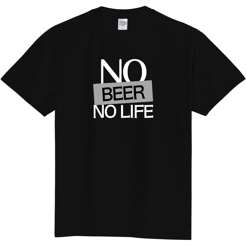【NO BEER NO LIFE】COLOR BLOCK MESSAGE T-SHIRT / ソリッド・タイポグラフィTシャツ