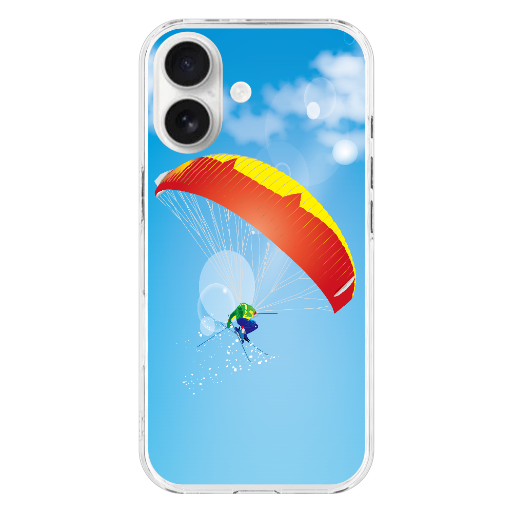 M122　シュール『スキー』 iPhone17 (透明)(ハードケース)｜PLATA