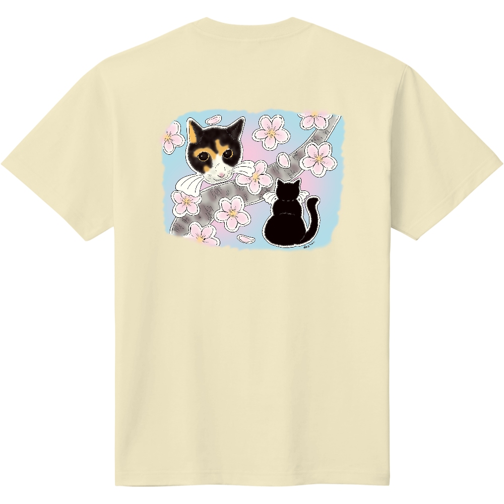 ねこ と さくら (バックプリント)