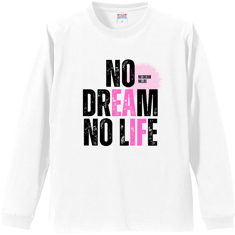 【NO DREAM NO LIFE】ヴィンテージ風 タイポグラフィ ロンT