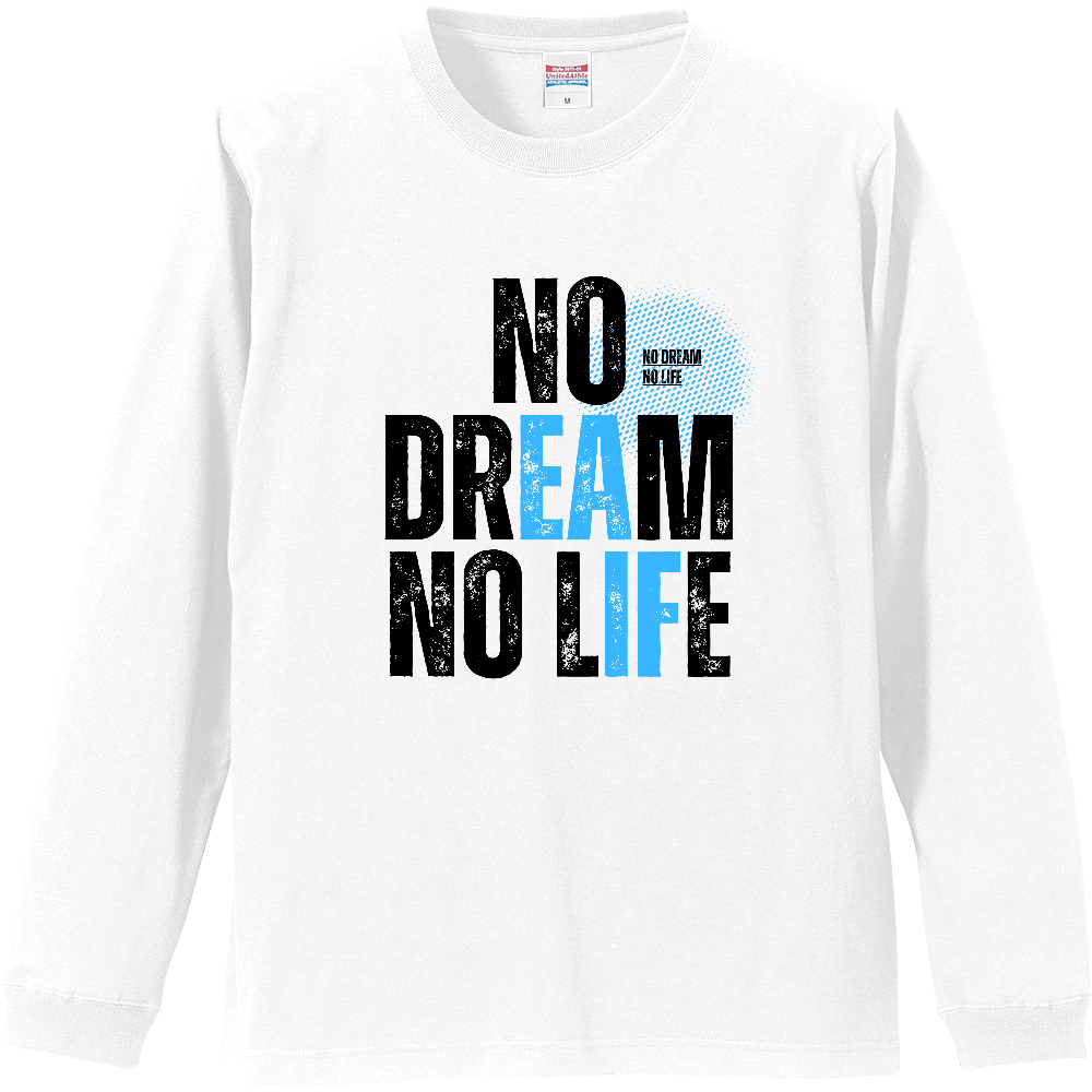 【NO DREAM NO LIFE】ヴィンテージ風 タイポグラフィ ロンT