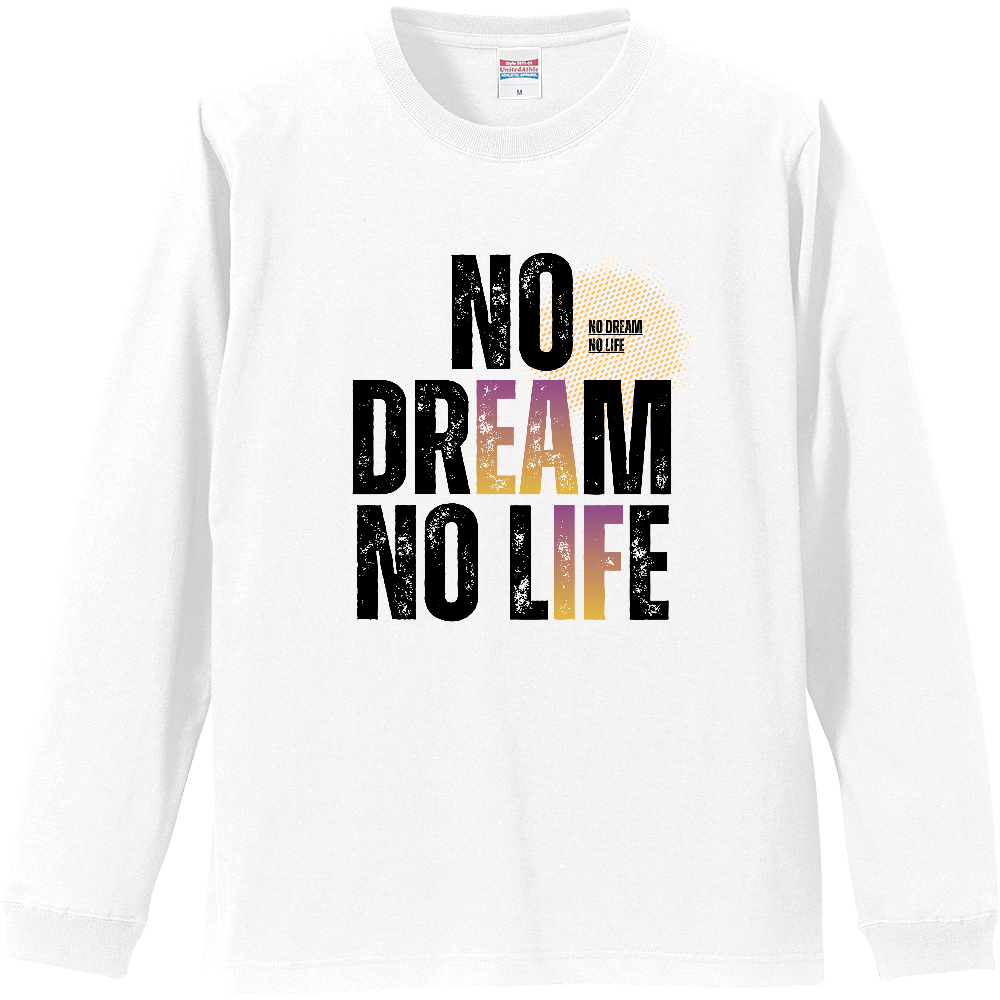 【NO DREAM NO LIFE】ヴィンテージ風 タイポグラフィ ロンT