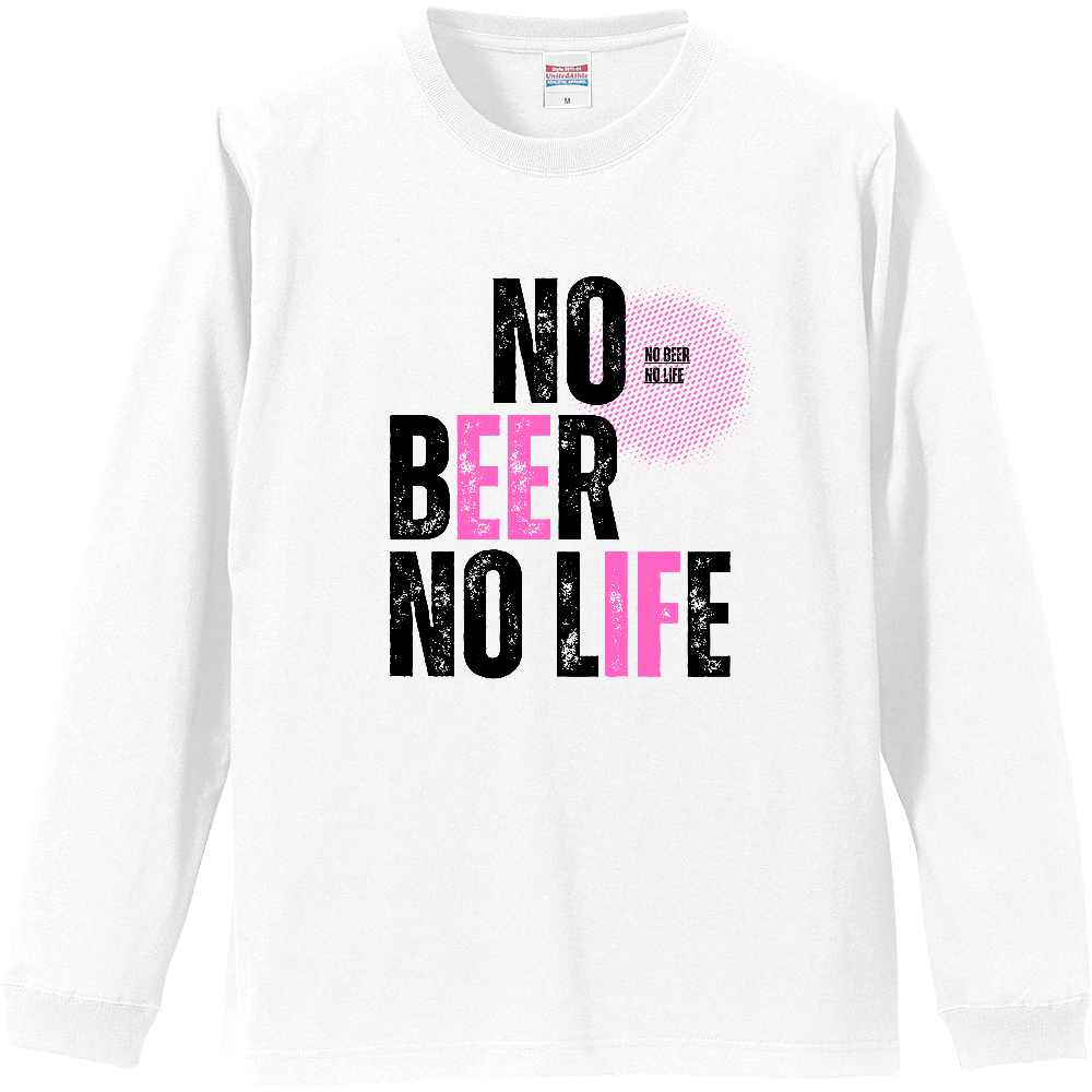 【NO BEER NO LIFE】ヴィンテージ風 タイポグラフィ ロンT