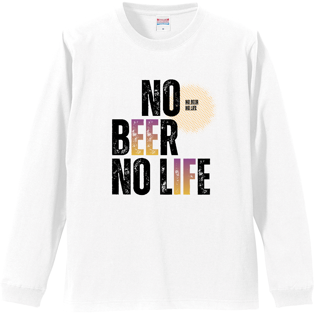 【NO BEER NO LIFE】ヴィンテージ風 タイポグラフィ ロンT