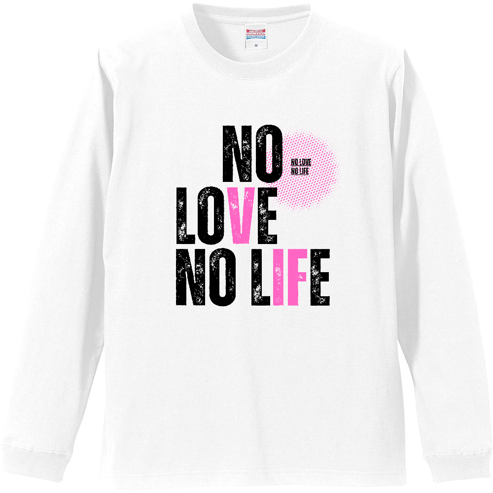【NO LOVE NO LIFE】ヴィンテージ風 タイポグラフィ ロンT