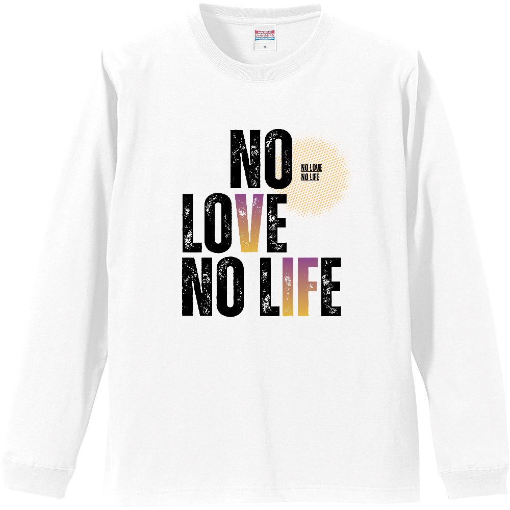【NO LOVE NO LIFE】ヴィンテージ風 タイポグラフィ ロンT