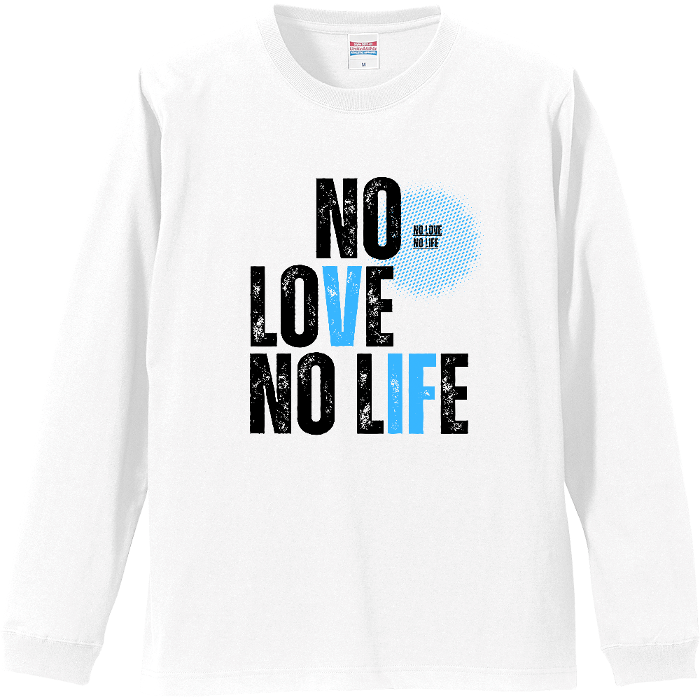 【NO LOVE NO LIFE】ヴィンテージ風 タイポグラフィ ロンT
