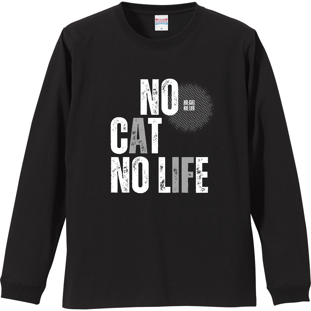 【NO CAT NO LIFE】ヴィンテージ風 タイポグラフィ ロンT