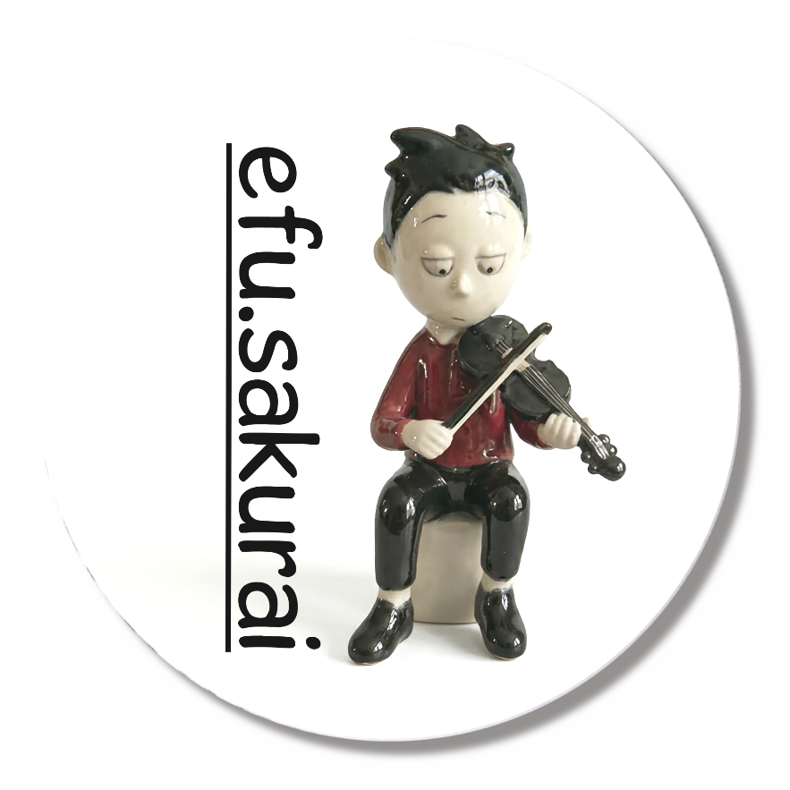 efu.sakurai: black fiddle / badge