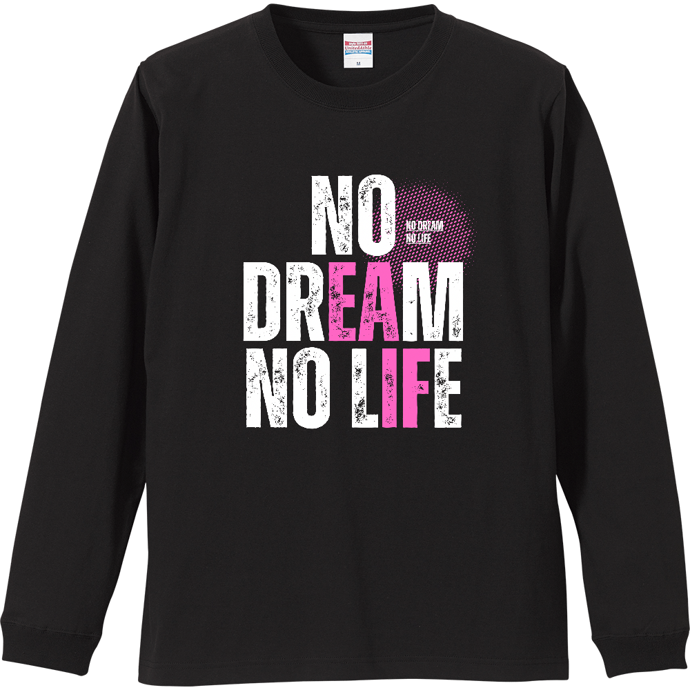 【NO DREAM NO LIFE】ヴィンテージ風 タイポグラフィ ロンT