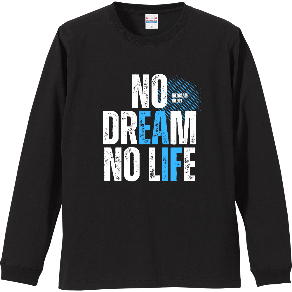 【NO DREAM NO LIFE】ヴィンテージ風 タイポグラフィ ロンT