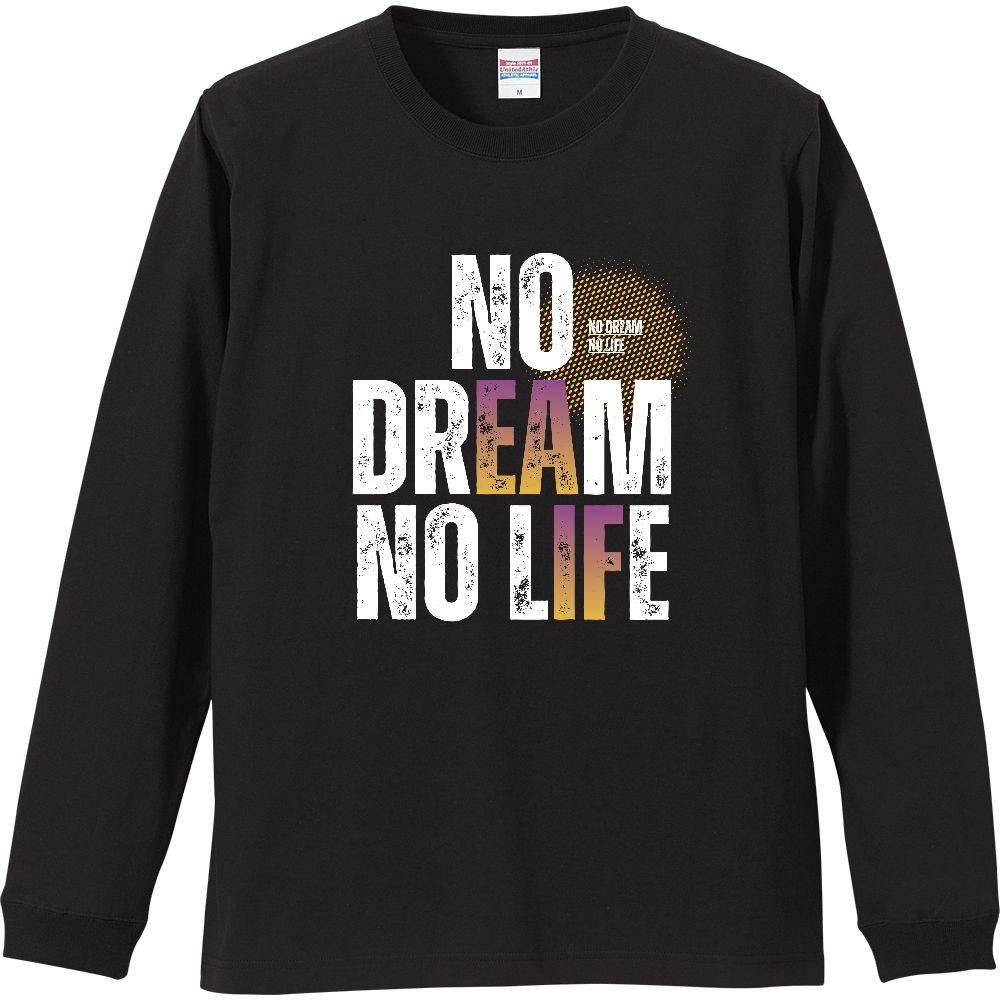 【NO DREAM NO LIFE】ヴィンテージ風 タイポグラフィ ロンT