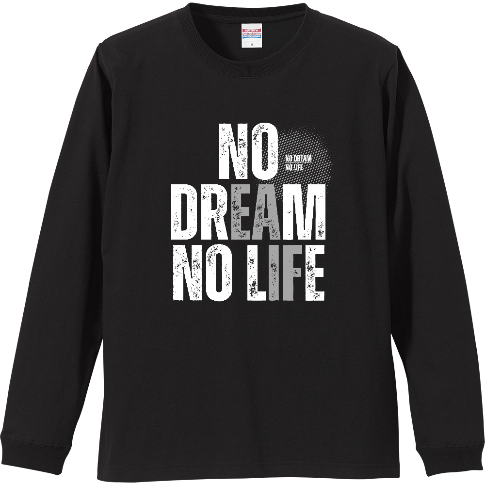 【NO DREAM NO LIFE】ヴィンテージ風 タイポグラフィ ロンT