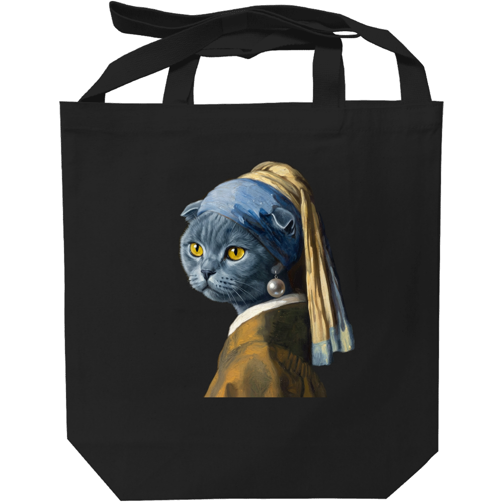 名画フェルメール風のスコティッシュフォールドバック