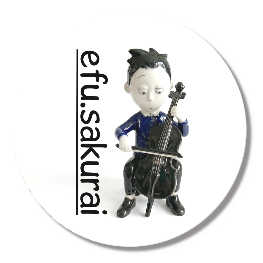 efu.sakurai: black cello / badge