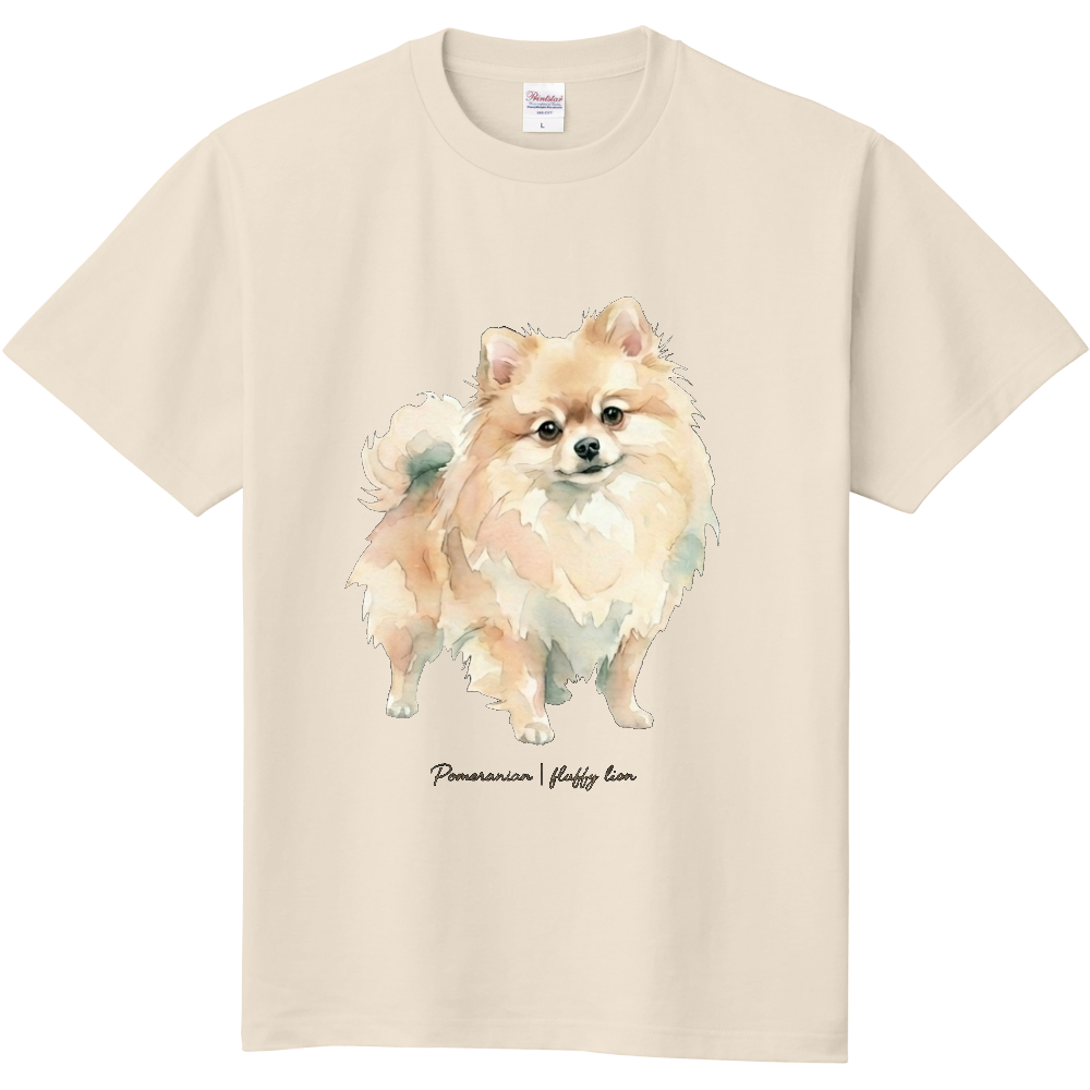 ししまる "Fluffy Lion" 水彩画アートTシャツ
