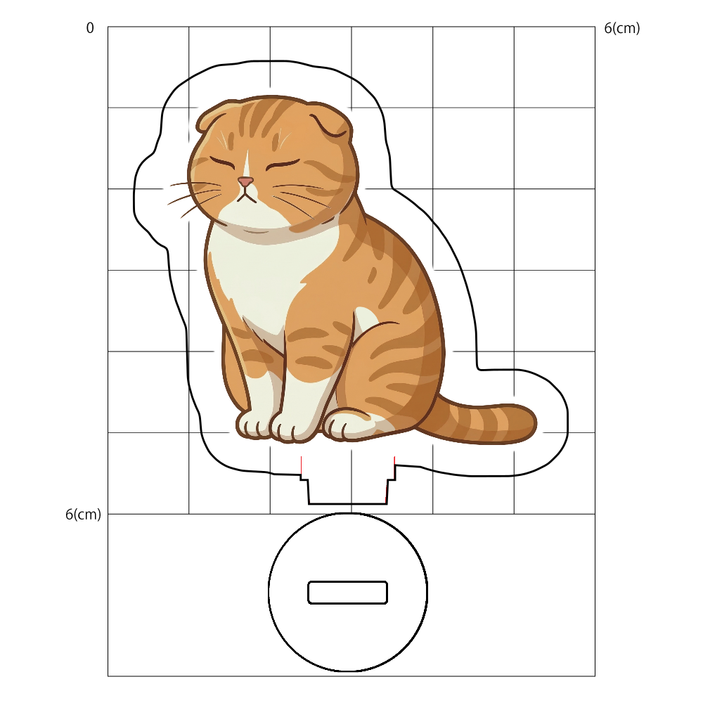 スコティッシュフォールド（お座り）アクリルスタンド(5.5cm) 毛色カスタム