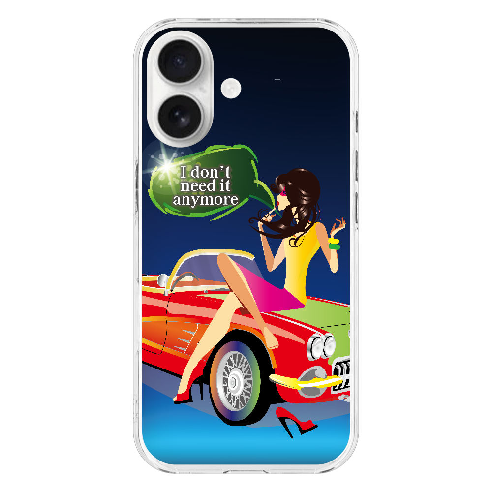 Q009 word『I don't』 iPhone17 (透明)(ハードケース)|PLATA