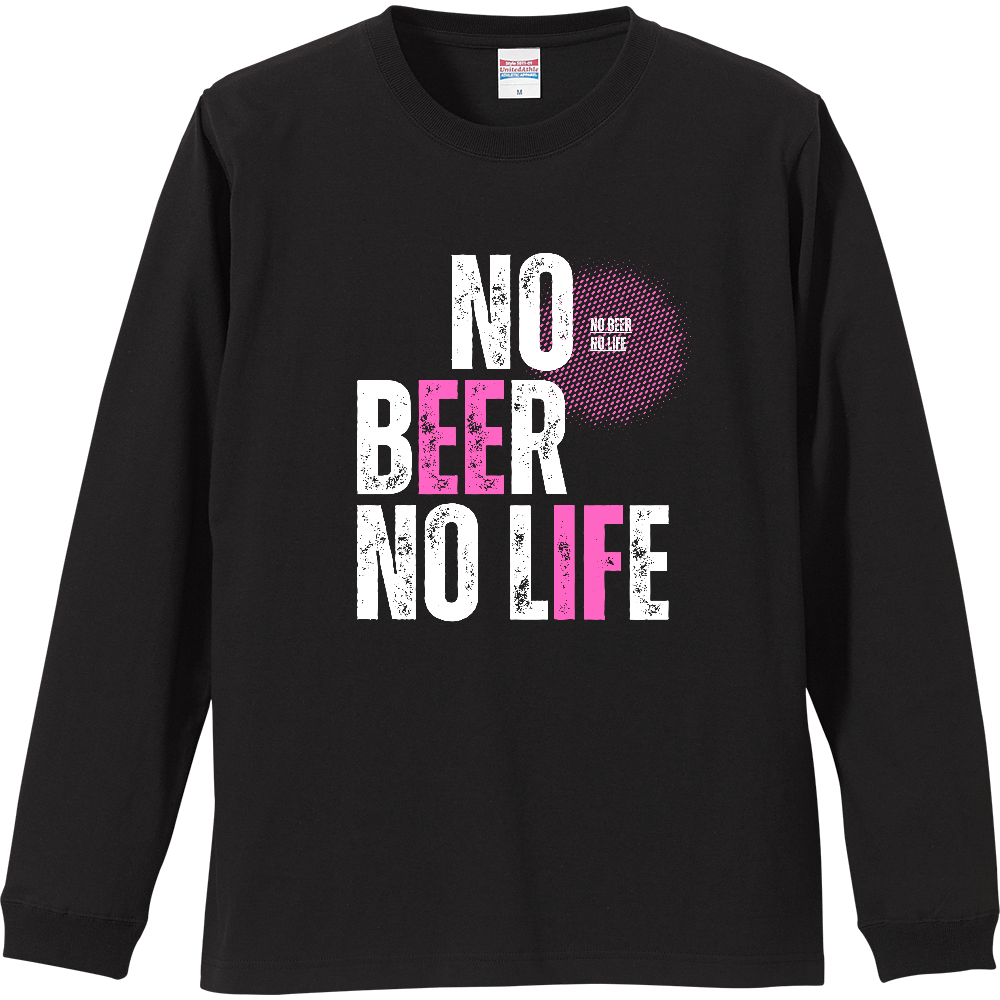 【NO BEER NO LIFE】ヴィンテージ風 タイポグラフィ ロンT