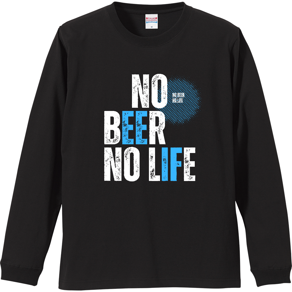 【NO BEER NO LIFE】ヴィンテージ風 タイポグラフィ ロンT
