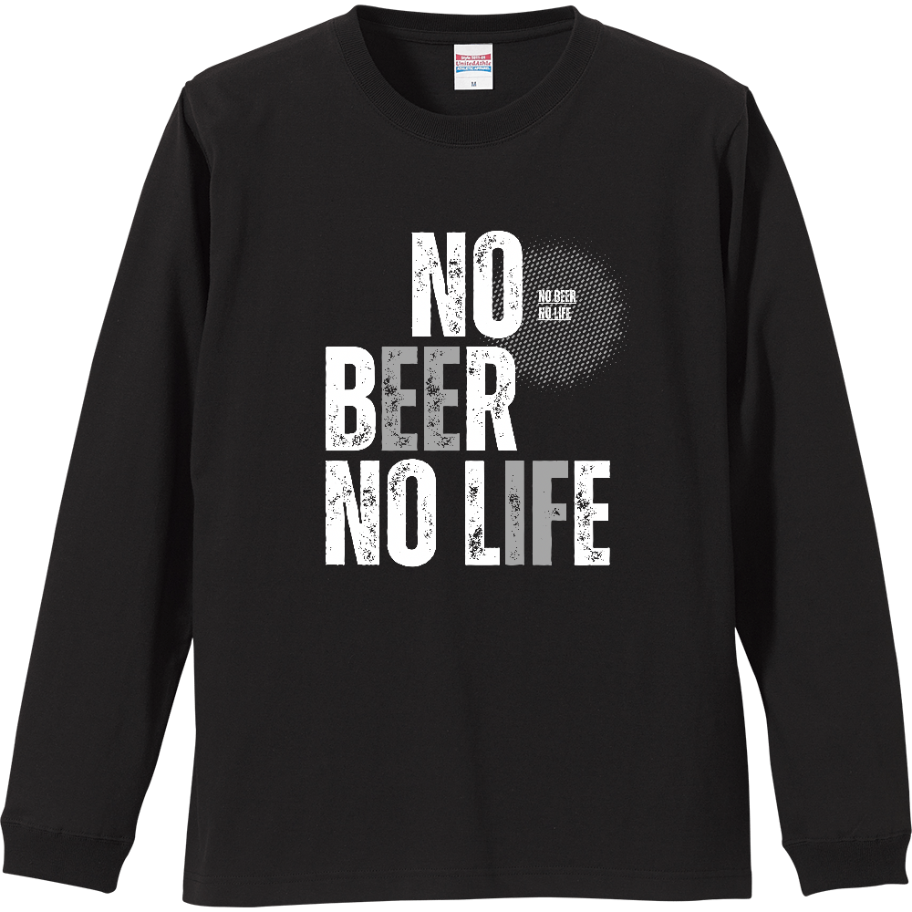 【NO BEER NO LIFE】ヴィンテージ風 タイポグラフィ ロンT