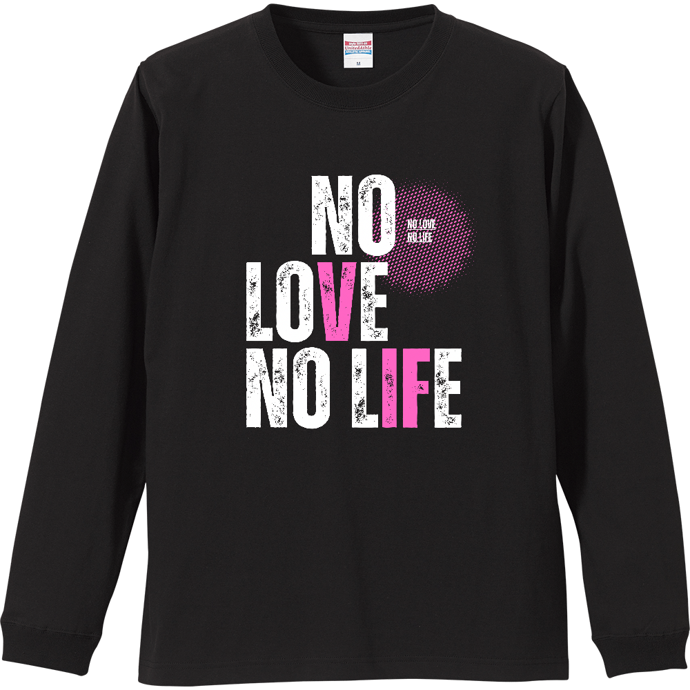 【NO LOVE NO LIFE】ヴィンテージ風 タイポグラフィ ロンT