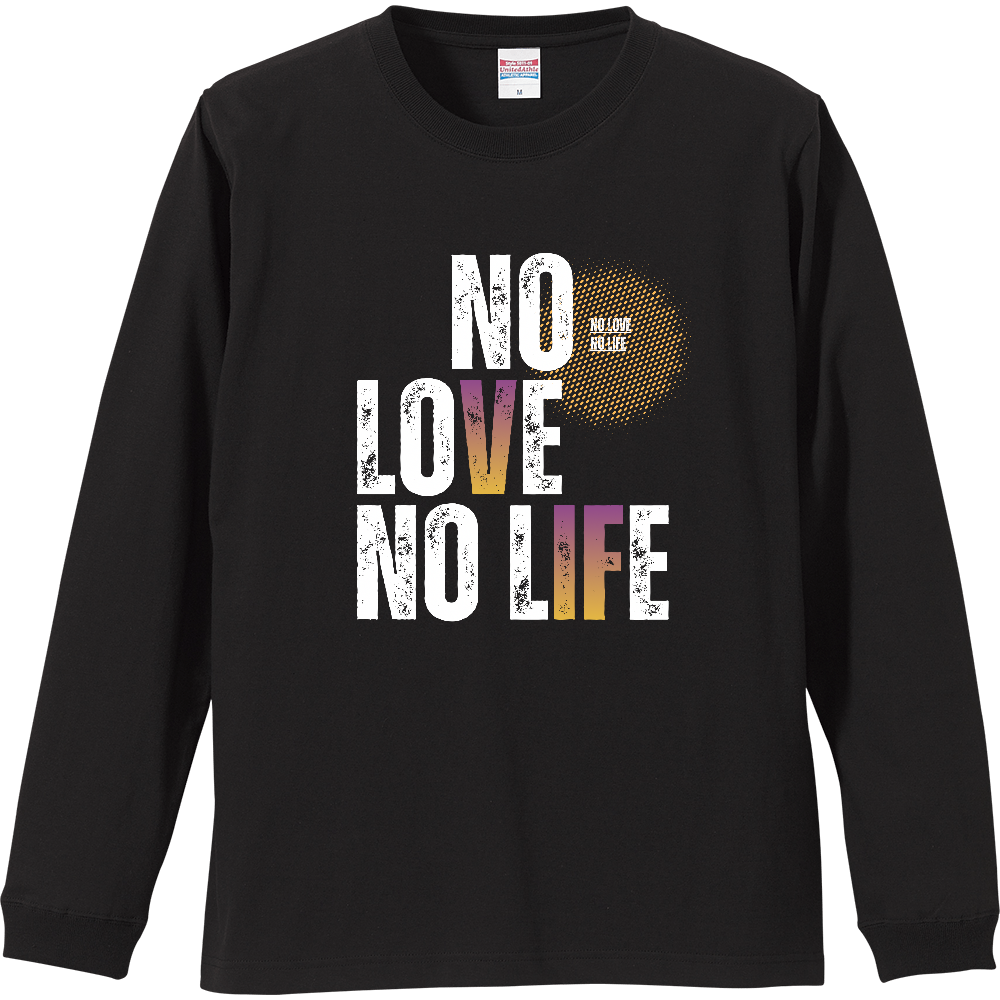 【NO LOVE NO LIFE】ヴィンテージ風 タイポグラフィ ロンT