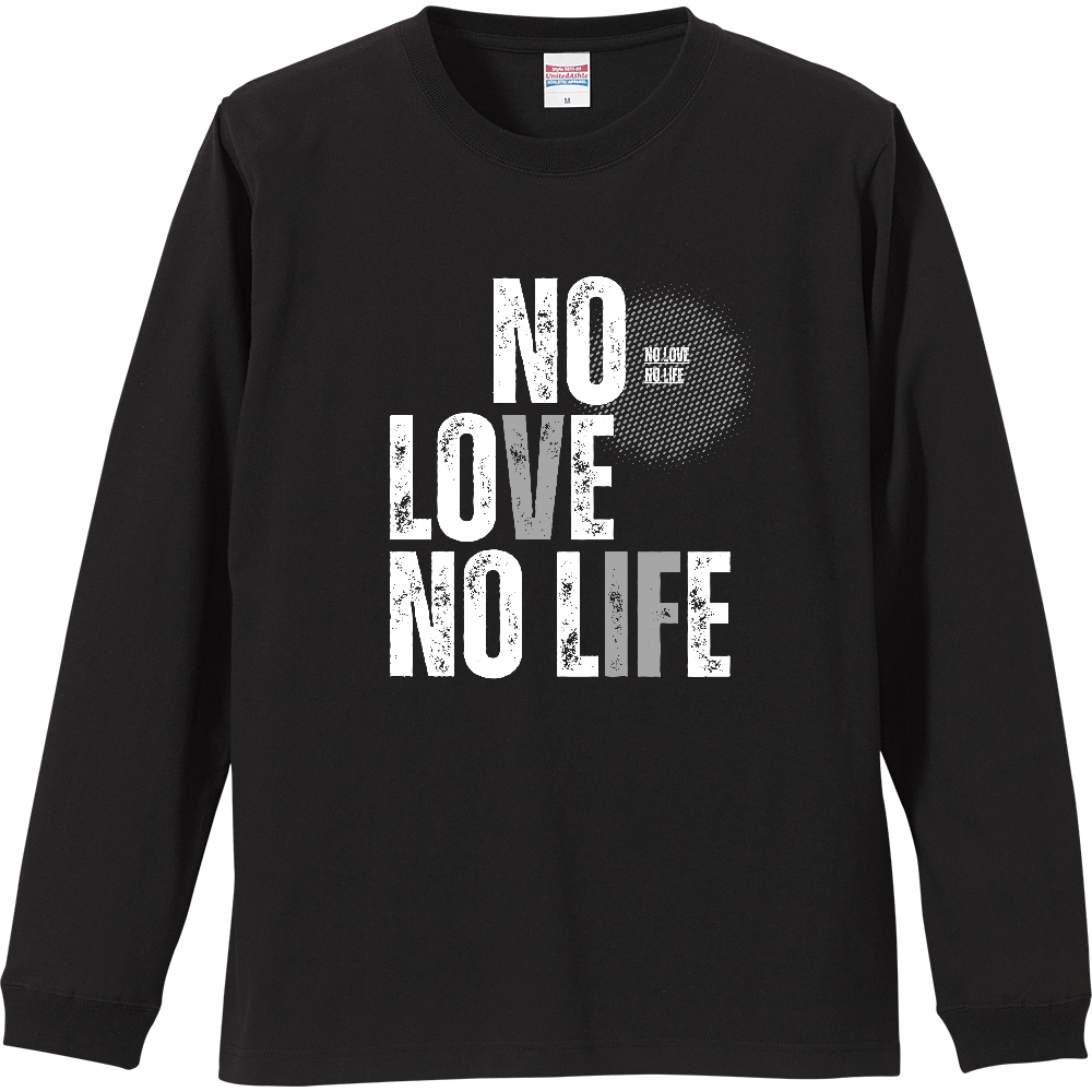 【NO LOVE NO LIFE】ヴィンテージ風 タイポグラフィ ロンT