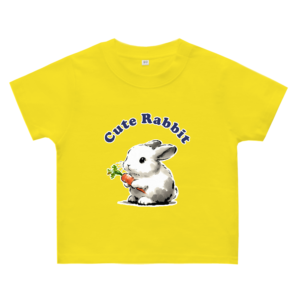 Cute rabbit eats carrots with relish.Ⅴ（ベビーT）
