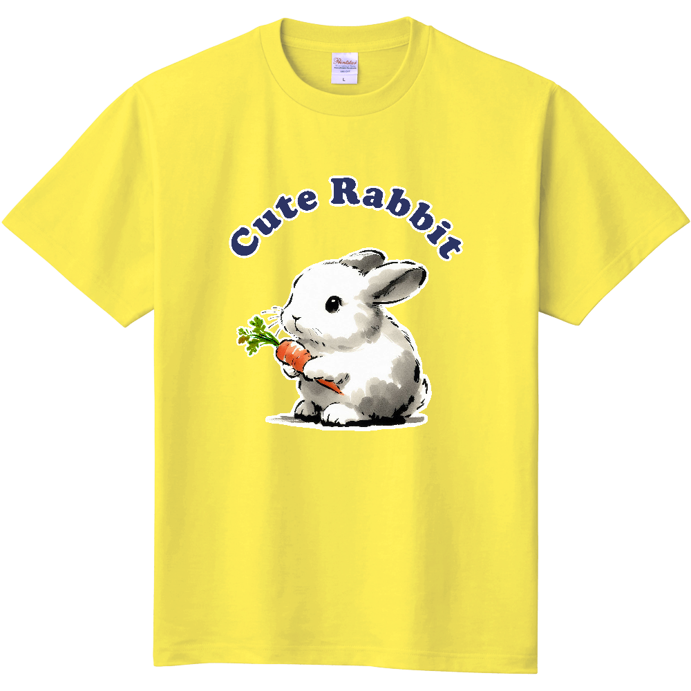 Cute rabbit eats carrots with relish.Ⅴ（キッズT）