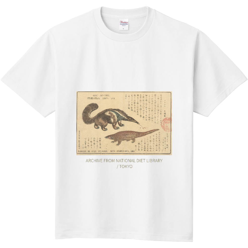 Vintage Japan T-shirt - Anteater & Pangolin- (ビンテージジャパン Tシャツ -アリクイとセンザンコウ-) 【日本国内送料無料】