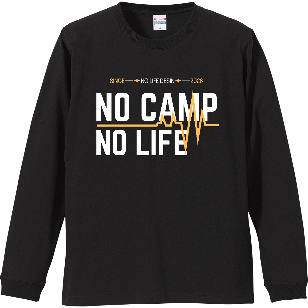 【NO CAMP NO LIFE】My Heartbeat ロンT(White & Black / 4 Color Lines)