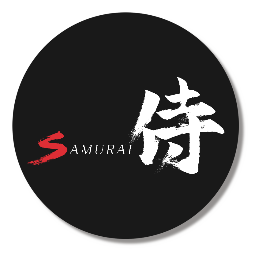 「侍」筆文字缶バッジ