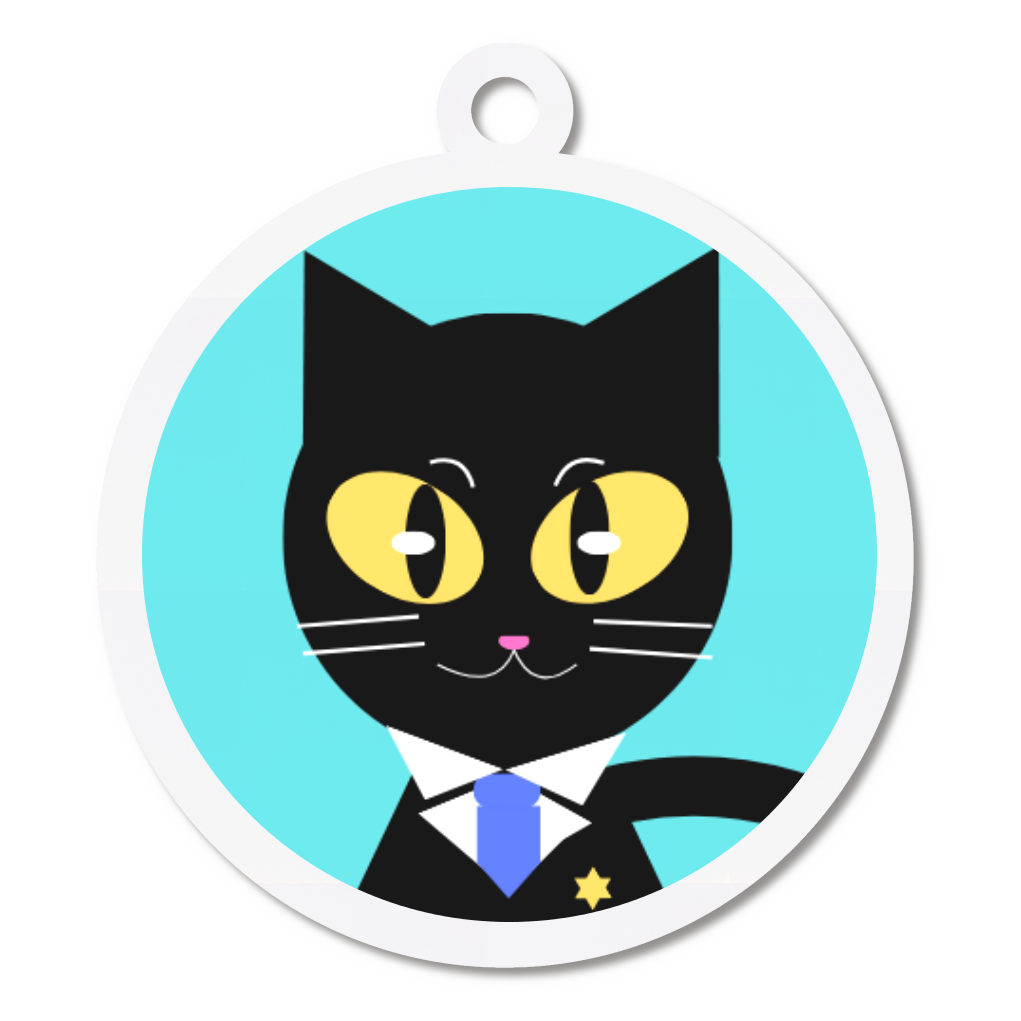 【アクリルキーホルダー　６ｃｍ】黒猫のユニティ