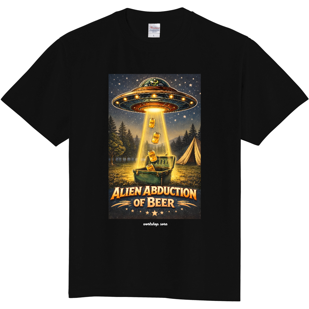 ALIEN ABDUCTION OF BEER Tシャツ