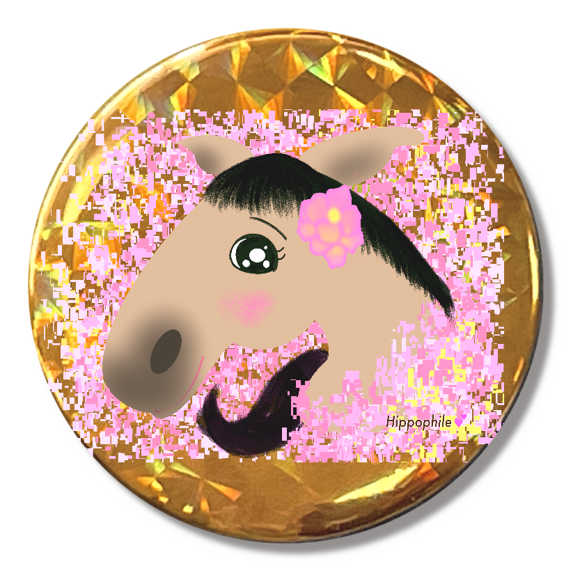 馬のプリンちゃんとお花畑