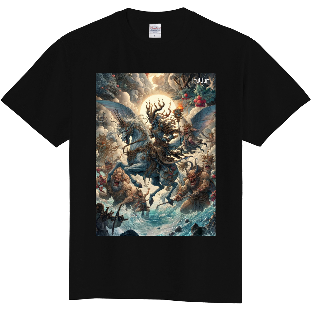 禍々しいグレーターデーモンの行進Tシャツ