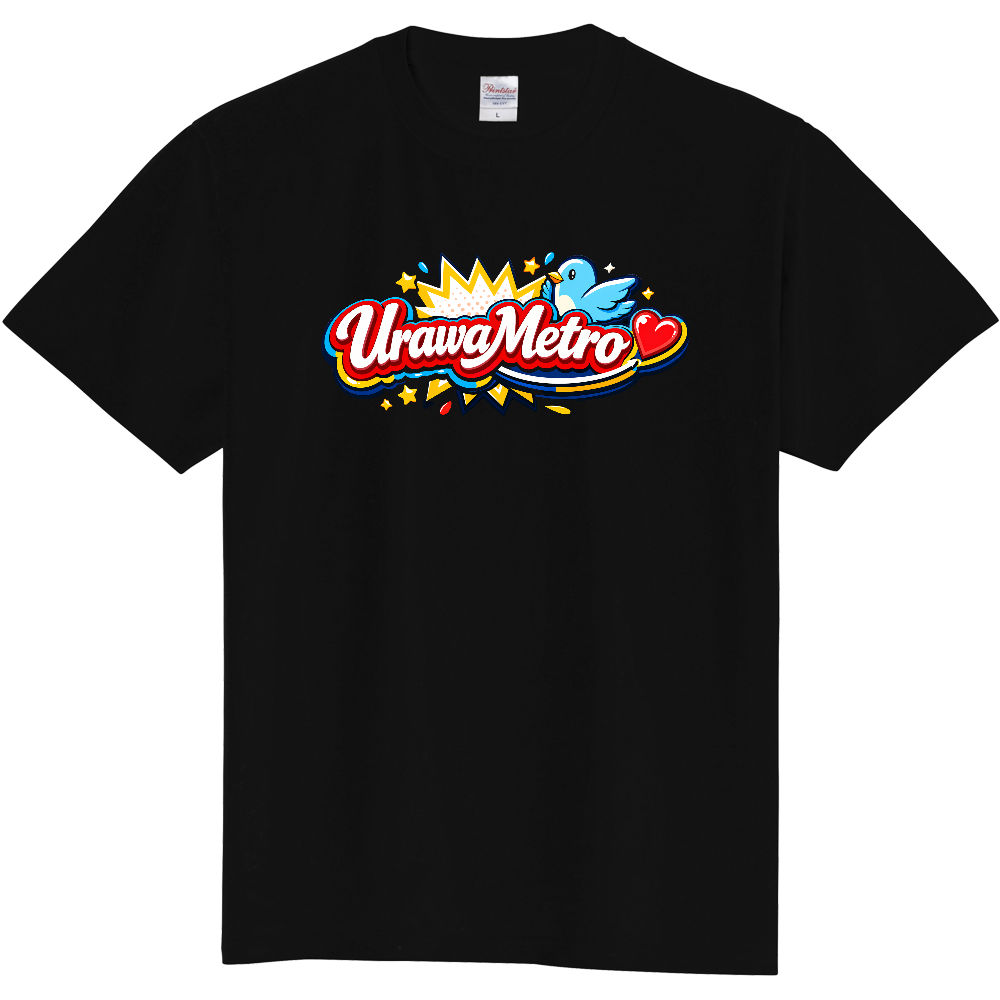 UrawaMetro♡ 黒Tシャツ 表Pop