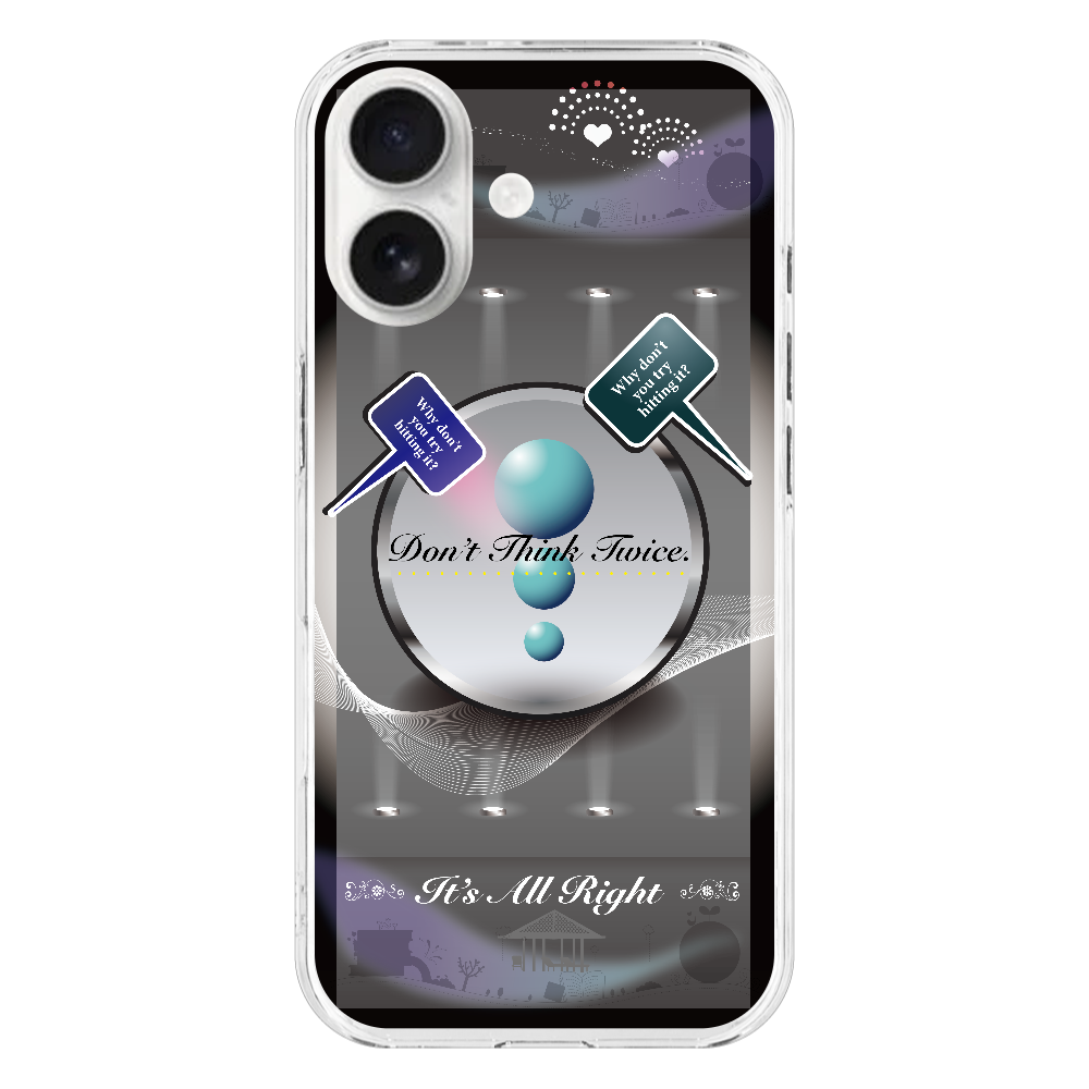 Q035　これでいいのだ『くよくよするな』 iPhone17 (透明)(ハードケース)｜PLATA