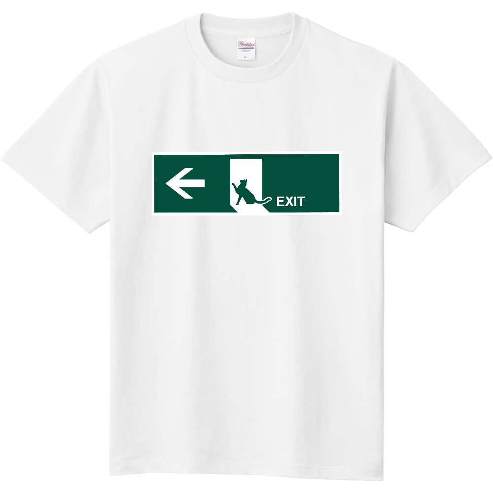  自宅用EXIT 　Tシャツ　ねこ＜前面＞