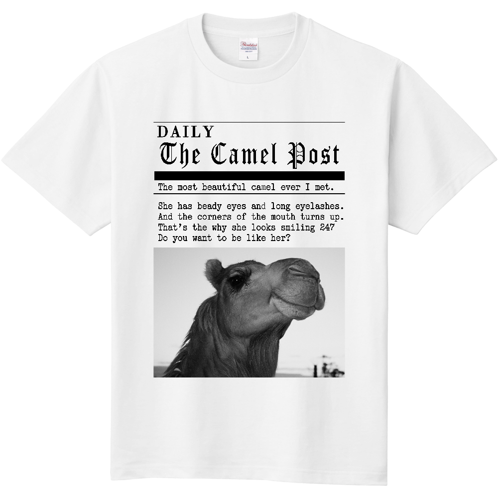 ワシントンポスト風・英字新聞Ｔシャツ＜前面＞