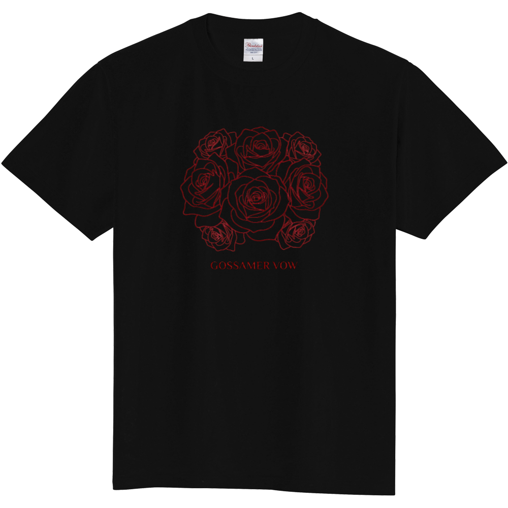 GOSSAMER VOW｜ローズラインアートTシャツ（レッドライン）